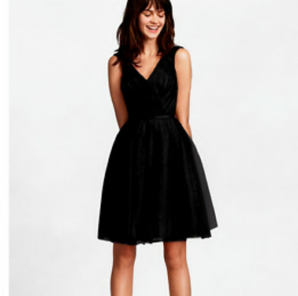 White by Vera Wang Tulle Over Lace Party Dress